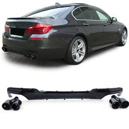Diffusor med avgasändrör blanksvart för BMW F10 F11 535