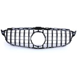 Frontgrill sportutförande blanksvart till Mercedes C-Klass W205 S205 2014-2018 - 5
