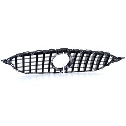Frontgrill sportutförande blanksvart till Mercedes C-Klass W205 S205 2014-2018 - 6