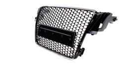Frontgrill sportutförande honeycomb-design blanksvart utan emblem till Audi A5 8T 8F 2007-11 - 2