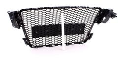 Frontgrill sportutförande honeycomb-design blanksvart utan emblem till Audi A5 8T 8F 2007-11 - 5