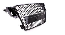 Frontgrill sportutförande honeycomb-design blanksvart utan emblem till Audi A5 8T 8F 2007-11 - 9