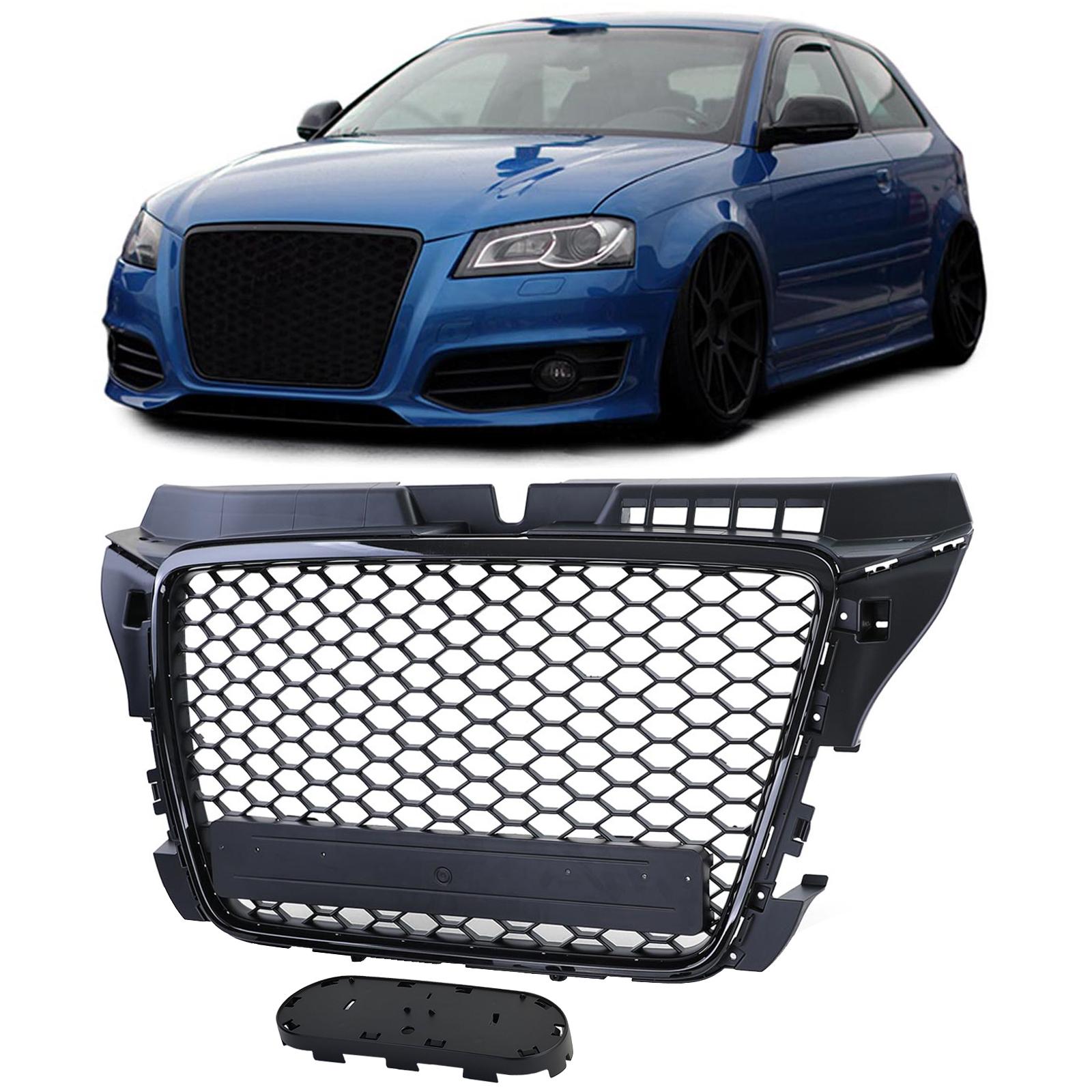 Frontgrill sportutförande honeycomb-design svart utan emblem till Audi A3 8P 2008-2013
