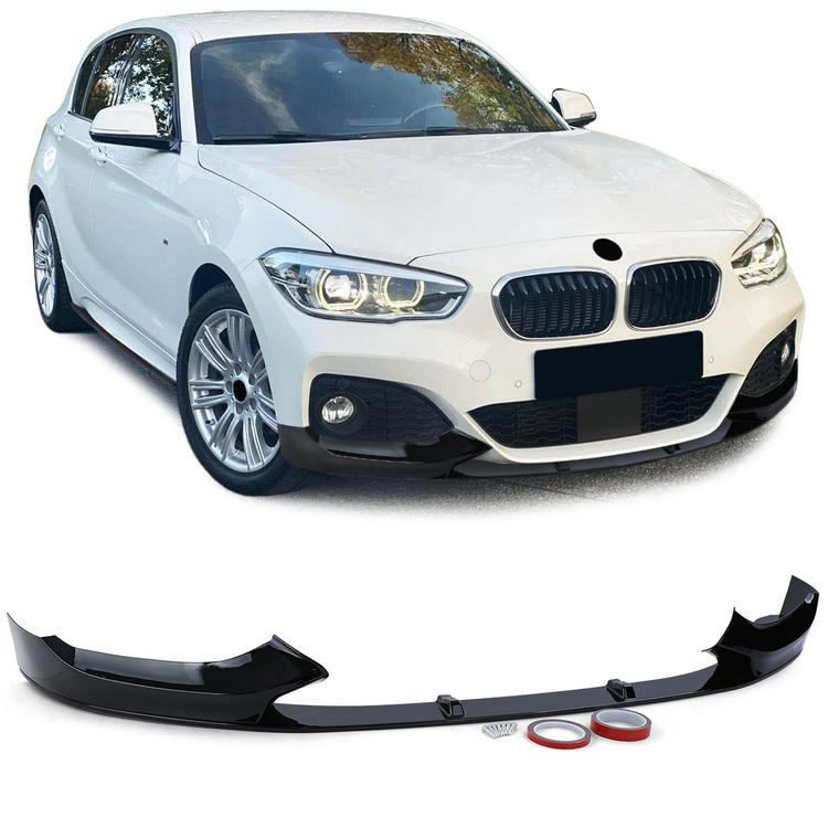 Frontspoilerläpp blanksvart för BMW 1-serie F20/F21 2015–2019