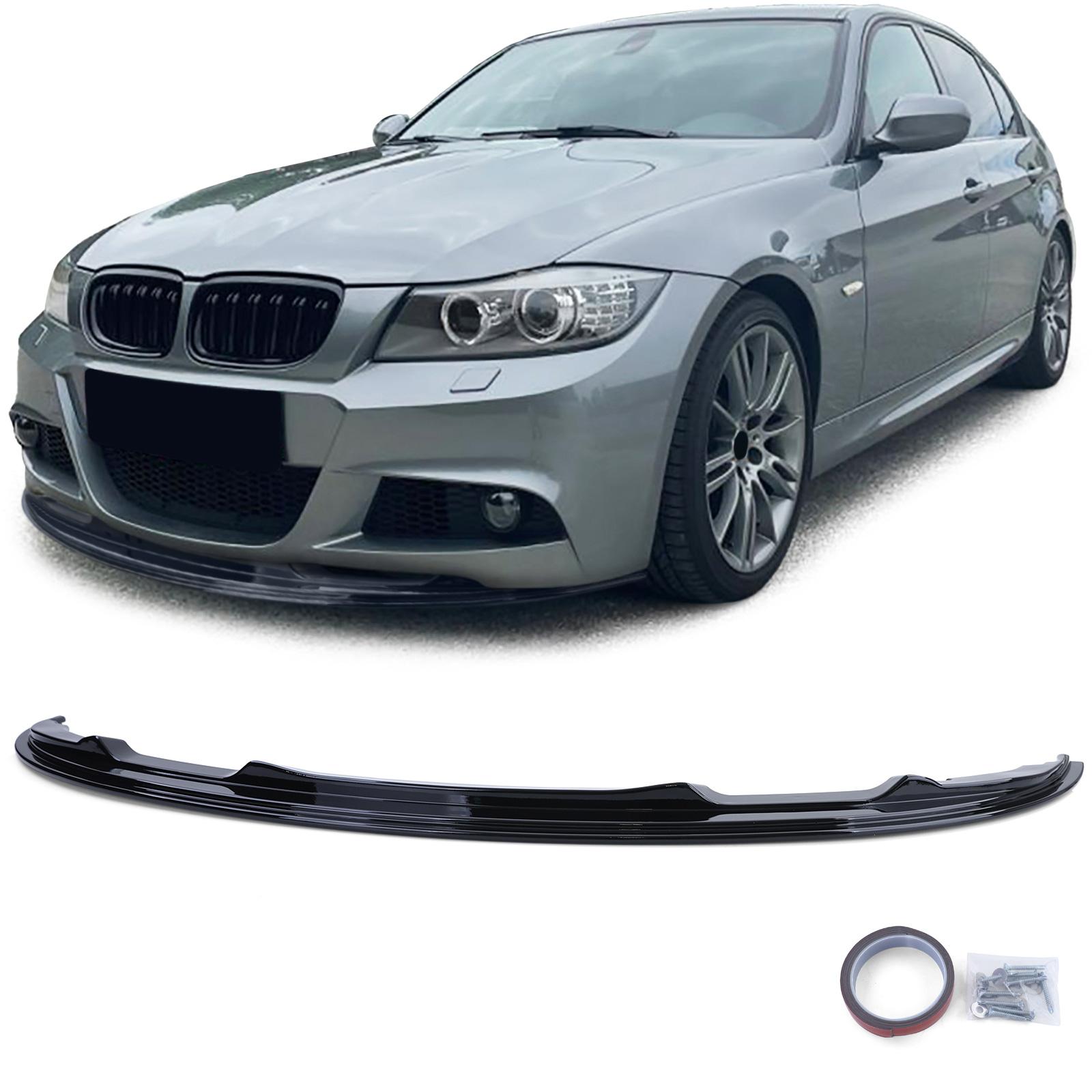 Frontspoilerläpp blanksvart för BMW 3-serie E90/E91 2008–2012