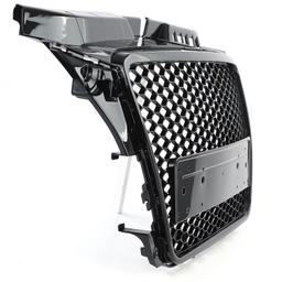Frontgrill sportutförande honeycomb-design blanksvart utan emblem till Audi A3 8P 2008-2013 - 3