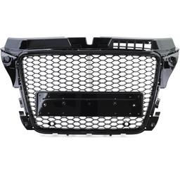 Frontgrill sportutförande honeycomb-design blanksvart utan emblem till Audi A3 8P 2008-2013 - 5