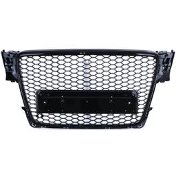 Frontgrill sportutförande honeycomb-design blanksvart utan emblem till Audi A4 B8 8K 2007-2011 - 5