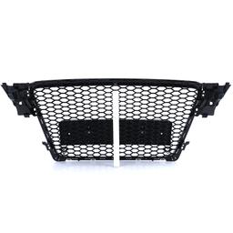 Frontgrill sportutförande honeycomb-design blanksvart utan emblem till Audi A4 B8 8K 2007-2011 - 6