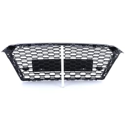 Frontgrill sportutförande honeycomb-design blanksvart utan emblem till Audi A4 B9 8W 2015-2019 - 6