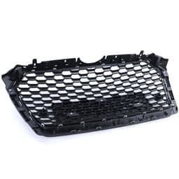Frontgrill sportutförande honeycomb-design blanksvart utan emblem till Audi A4 B9 8W 2015-2019 - 7