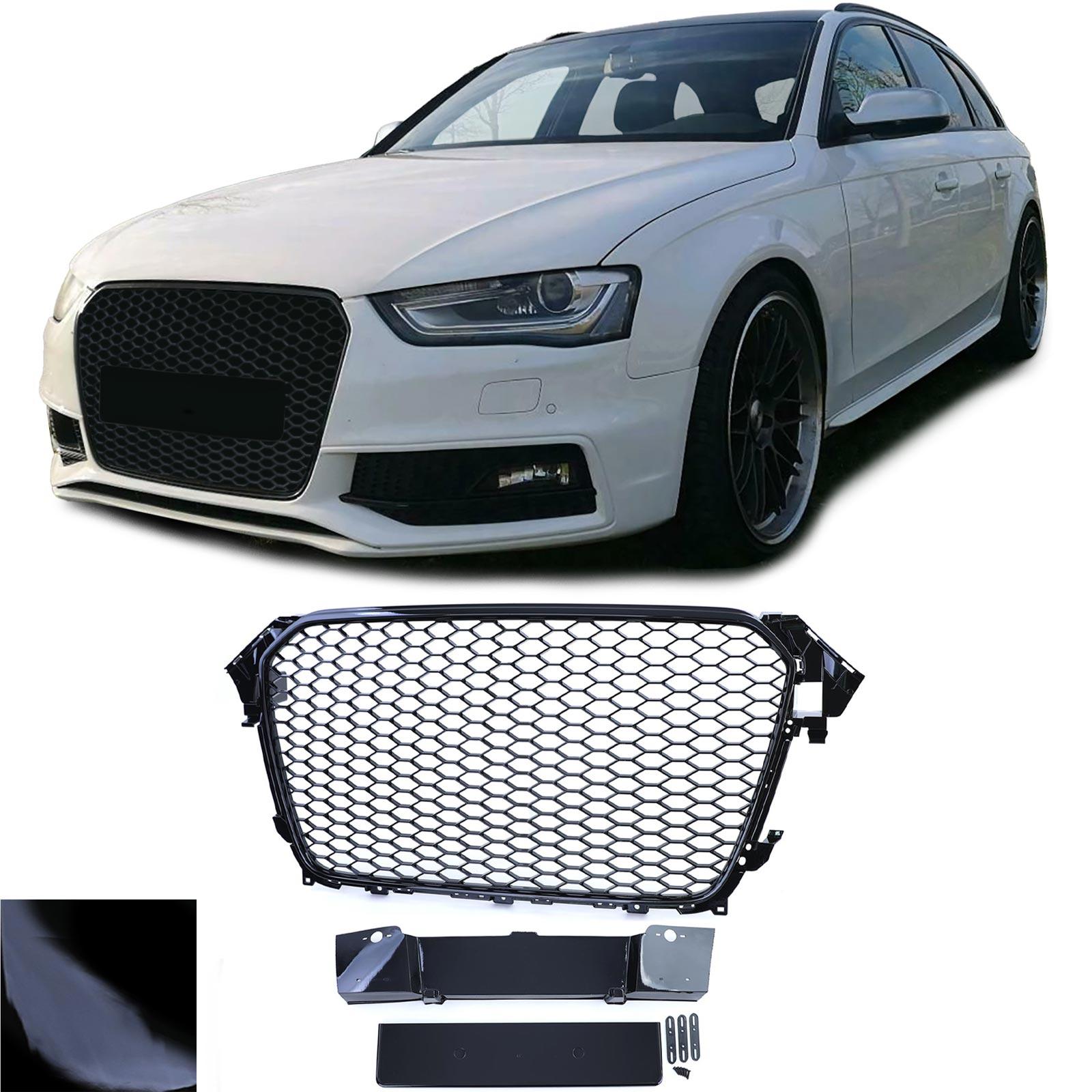 Frontgrill sportutförande blanksvart utan emblem till Audi A4 B8 8K Facelift 2011-2015