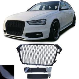 Frontgrill sportutförande blanksvart utan emblem till Audi A4 B8 8K Facelift 2011-2015