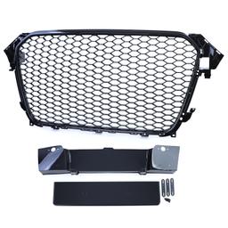 Frontgrill sportutförande blanksvart utan emblem till Audi A4 B8 8K Facelift 2011-2015 - 2