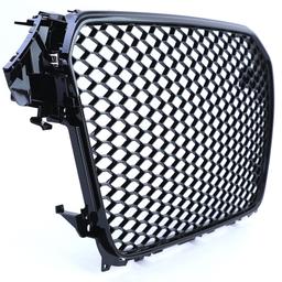 Frontgrill sportutförande blanksvart utan emblem till Audi A4 B8 8K Facelift 2011-2015 - 3