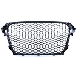 Frontgrill sportutförande blanksvart utan emblem till Audi A4 B8 8K Facelift 2011-2015 - 5