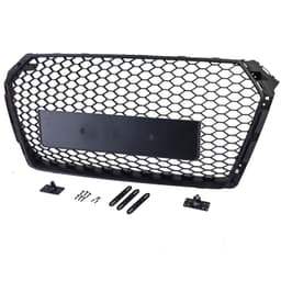 Frontgrill sportutförande honeycomb-design mattsvart utan emblem till Audi A4 B9 8W 2015-19 - 2