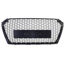 Frontgrill sportutförande honeycomb-design mattsvart utan emblem till Audi A4 B9 8W 2015-19 - 3