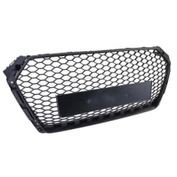 Frontgrill sportutförande honeycomb-design mattsvart utan emblem till Audi A4 B9 8W 2015-19 - 6