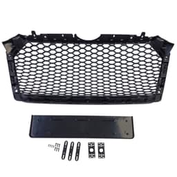 Frontgrill sportutförande honeycomb-design mattsvart utan emblem till Audi A4 B9 8W 2015-19 - 7