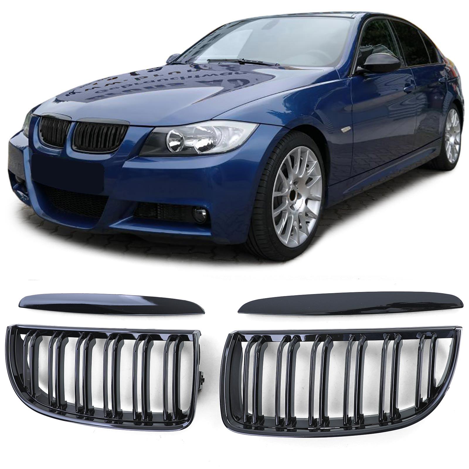 Njurar dubbelribbad Performance-design blanksvart till BMW 3-Serie E90 E91 2005-2008