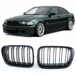 Njurar dubbelribbad Performance-design blanksvart till BMW 3-Serie E46 1998-2001