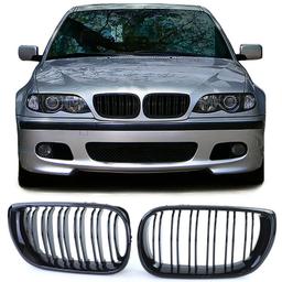 Njurar dubbelribbad Performance-design blanksvart till BMW 3-Serie E46 2001-2005