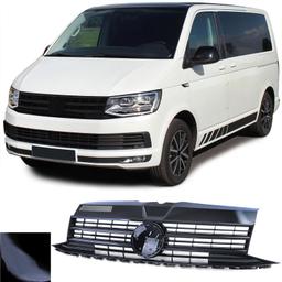 Frontgrill blanksvart till VW T6 Bus Transporter 2015-2019