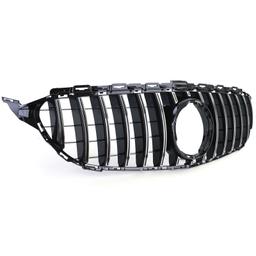 Frontgrill sportutförande blanksvart/krom till Mercedes C-Klass W205 S205 2018-2021 - 3