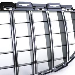 Frontgrill sportutförande blanksvart/krom till Mercedes C-Klass W205 S205 2018-2021 - 5