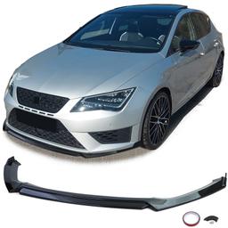 Frontspoilerläpp blanksvart för Seat Leon 5F Cupra 2012–2020