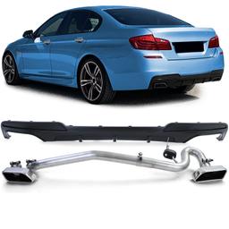 Diffusor med avgasändrör mattsvart för BMW F10 F11 520 525 528 530