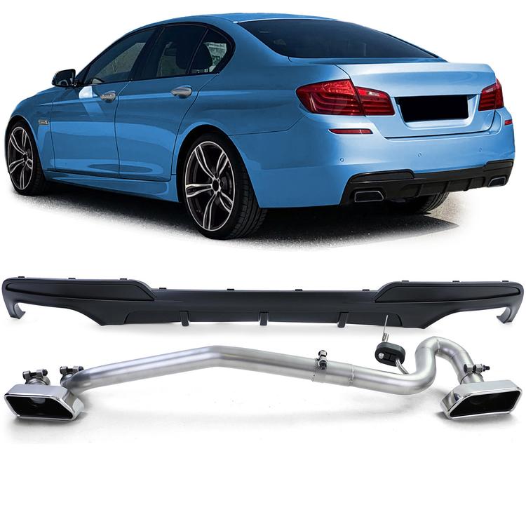 Diffusor med avgasändrör mattsvart för BMW F10 F11 520 525 528 530