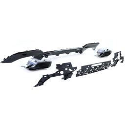 Diffusor med avgasändrör blanksvart för BMW 3-Serie G20 G21 320 330 - 2