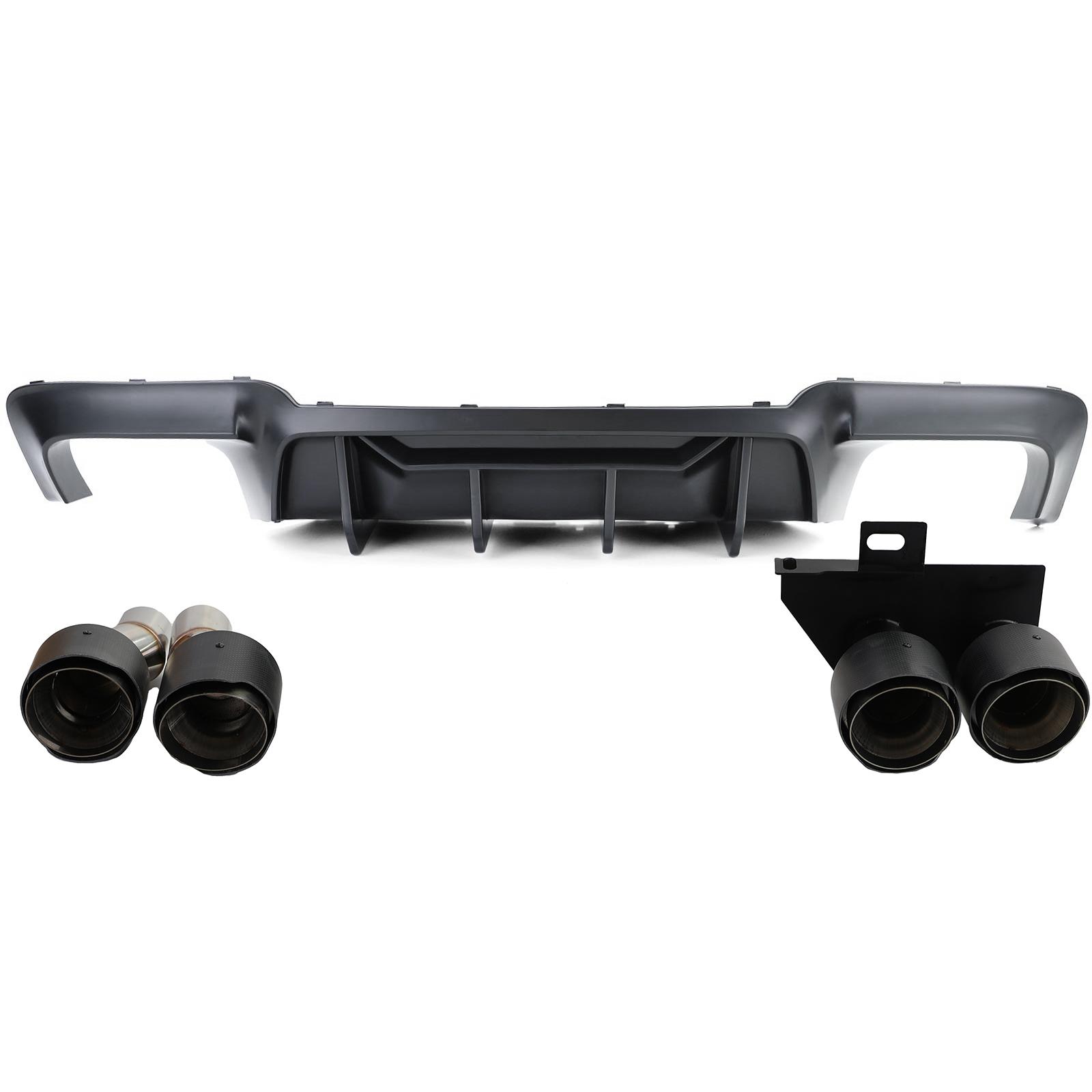 Diffusor med avgasändrör kolfiberlook för BMW F10 F11 520 523 525 528 530