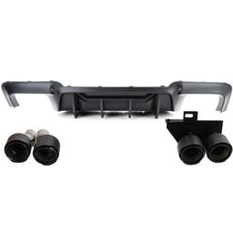 Diffusor med avgasändrör kolfiberlook för BMW F10 F11 520 523 525 528 530