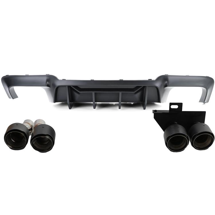 Diffusor med avgasändrör kolfiberlook för BMW F10 F11 520 523 525 528 530