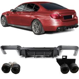 Diffusor med avgasändrör kolfiberlook för BMW F10 F11 520 523 525 528 530 - 9