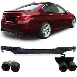Diffusor med avgasändrör kolfiberlook för BMW F10 F11 520 523 525 528 530