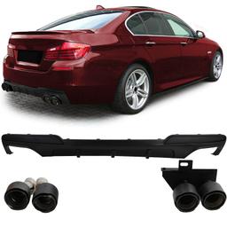 Diffusor med avgasändrör kolfiberlook för BMW F10 F11 520 523 525 528 530