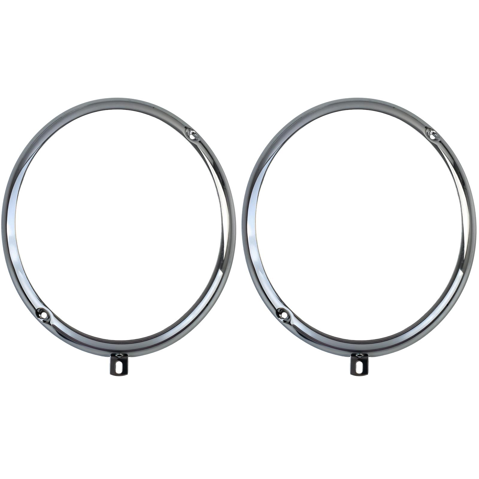 2x krom strålkastarring till VW Beetle Bus T1 till och med 1967 / Porsche 356
