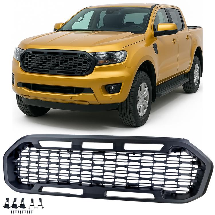 Performance-grill med honeycomb-design svart uten emblem til Ford Ranger T8 2019-2022