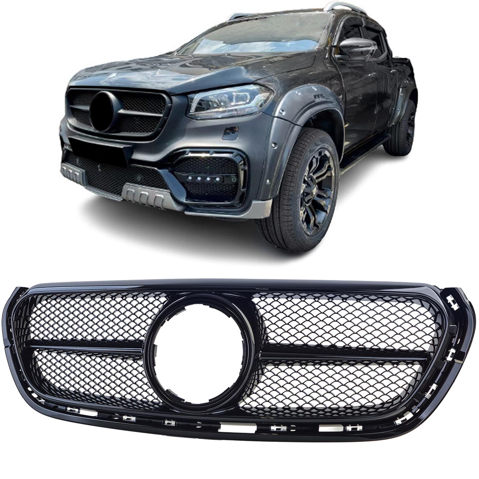 Performance-design frontgrill blanksvart till Mercedes X-Class W470 2017-2020