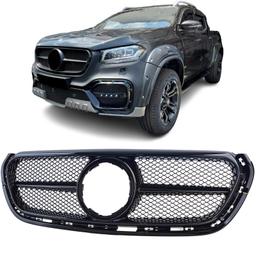 Performance-design frontgrill blanksvart till Mercedes X-Class W470 2017-2020