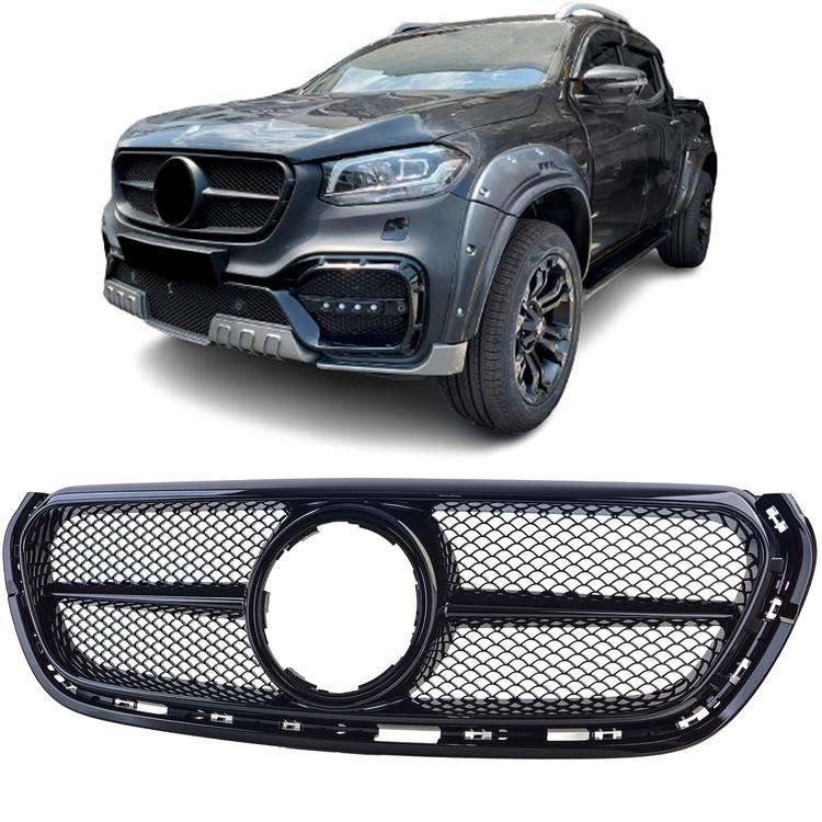 Performance-design frontgrill blanksvart till Mercedes X-Class W470 2017-2020