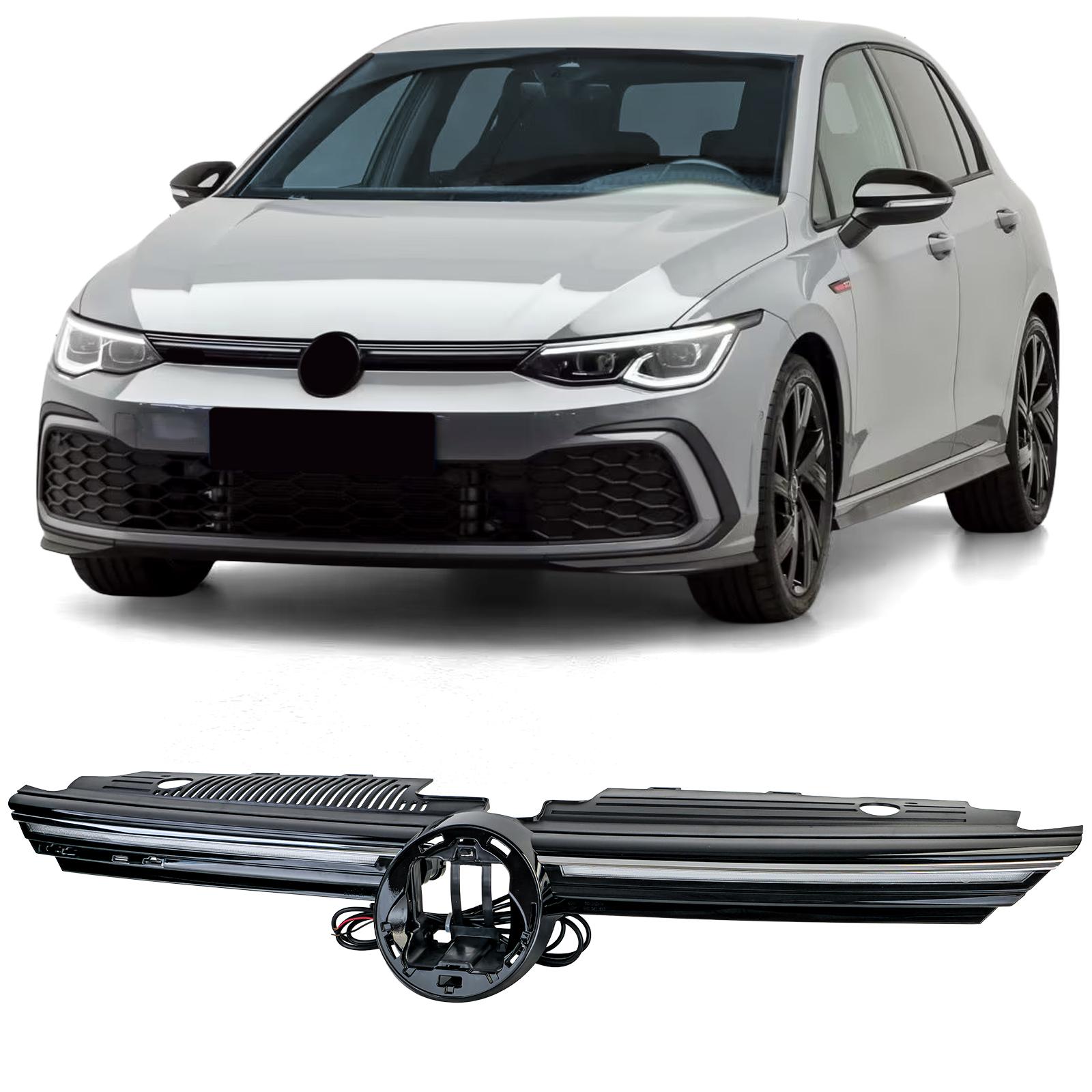 Belyst sportgrill med kromlist till VW Golf 8 från 2019