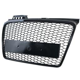 Frontgrill sportutförande honeycomb-design blanksvart utan emblem till Audi A4 B7 8E 2004-08 - 2