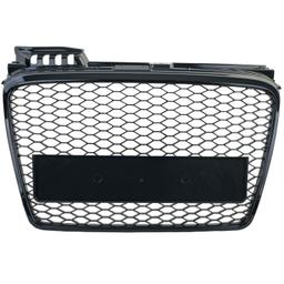 Frontgrill sportutförande honeycomb-design blanksvart utan emblem till Audi A4 B7 8E 2004-08 - 3