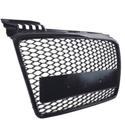 Frontgrill sportutförande honeycomb-design blanksvart utan emblem till Audi A4 B7 8E 2004-08 - 4