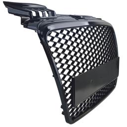 Frontgrill sportutförande honeycomb-design blanksvart utan emblem till Audi A4 B7 8E 2004-08 - 5
